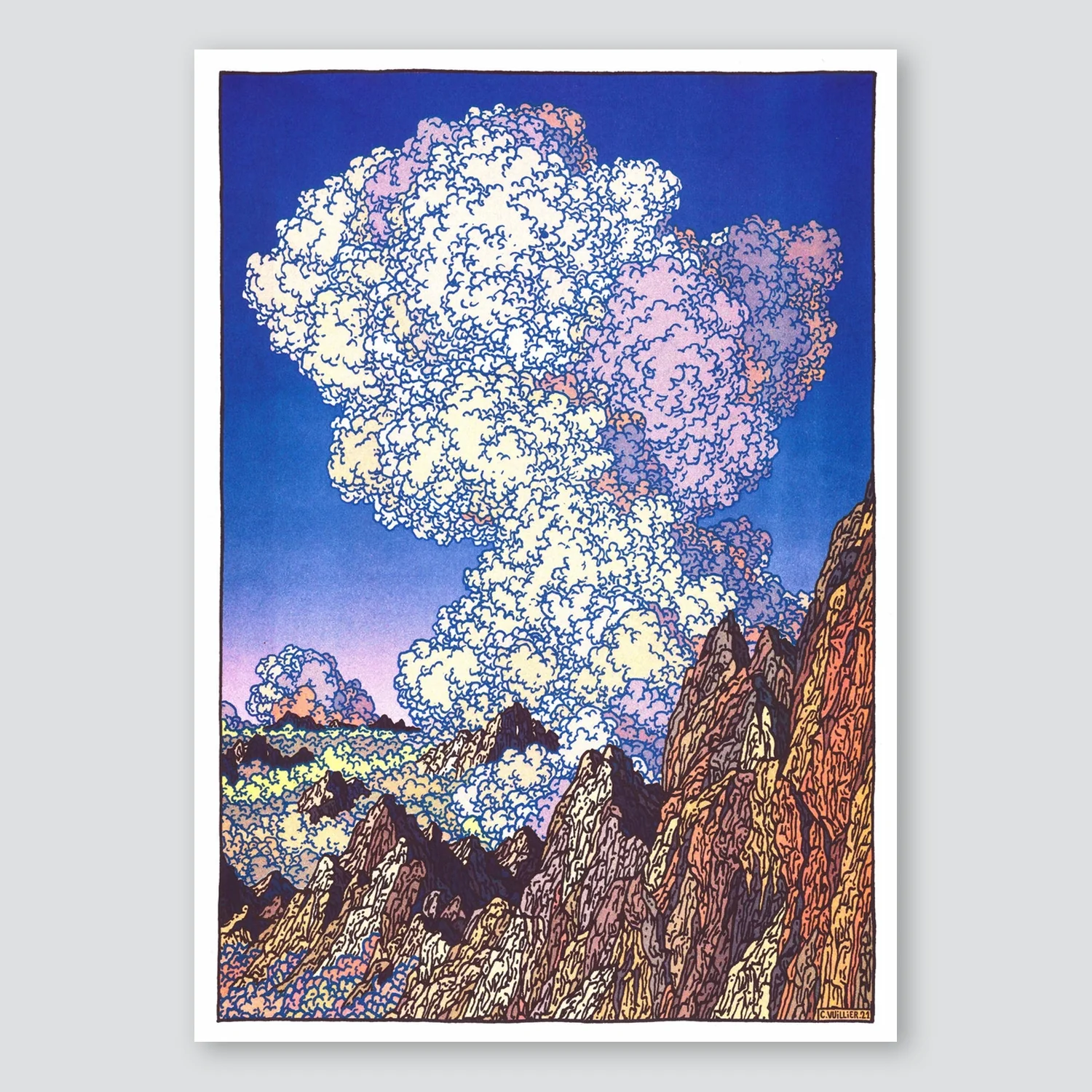 Les Dents Du Midi - Clément Vuillier A3 Print - KIBLIND Atelier