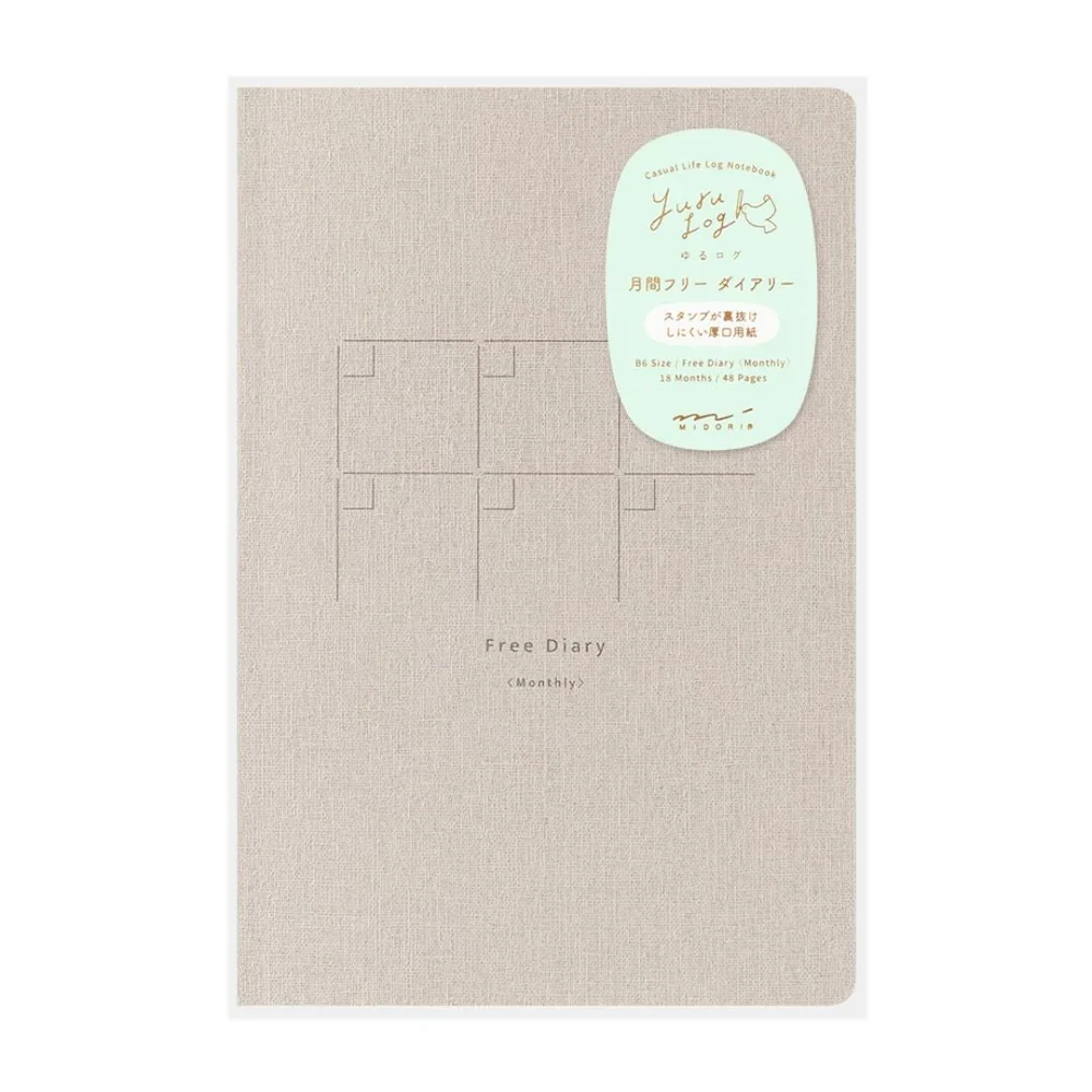Midori Yuru Log Notebook B6 - Undated Monthly Diary - Image 4