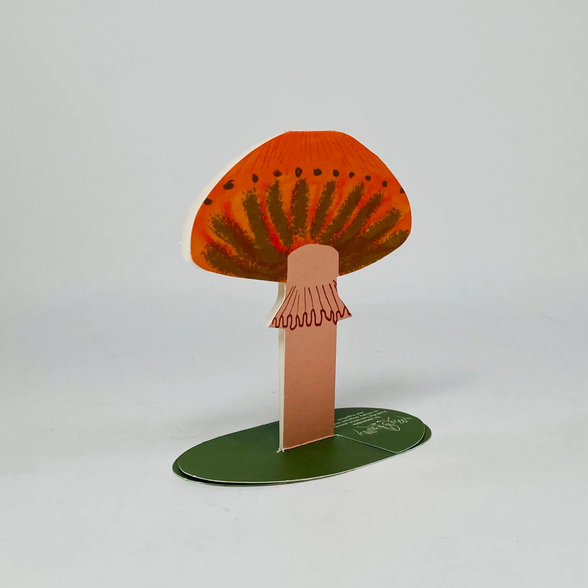 Orange Frilly Mushroom Stand-Up Card - Hadley Card - Image 3