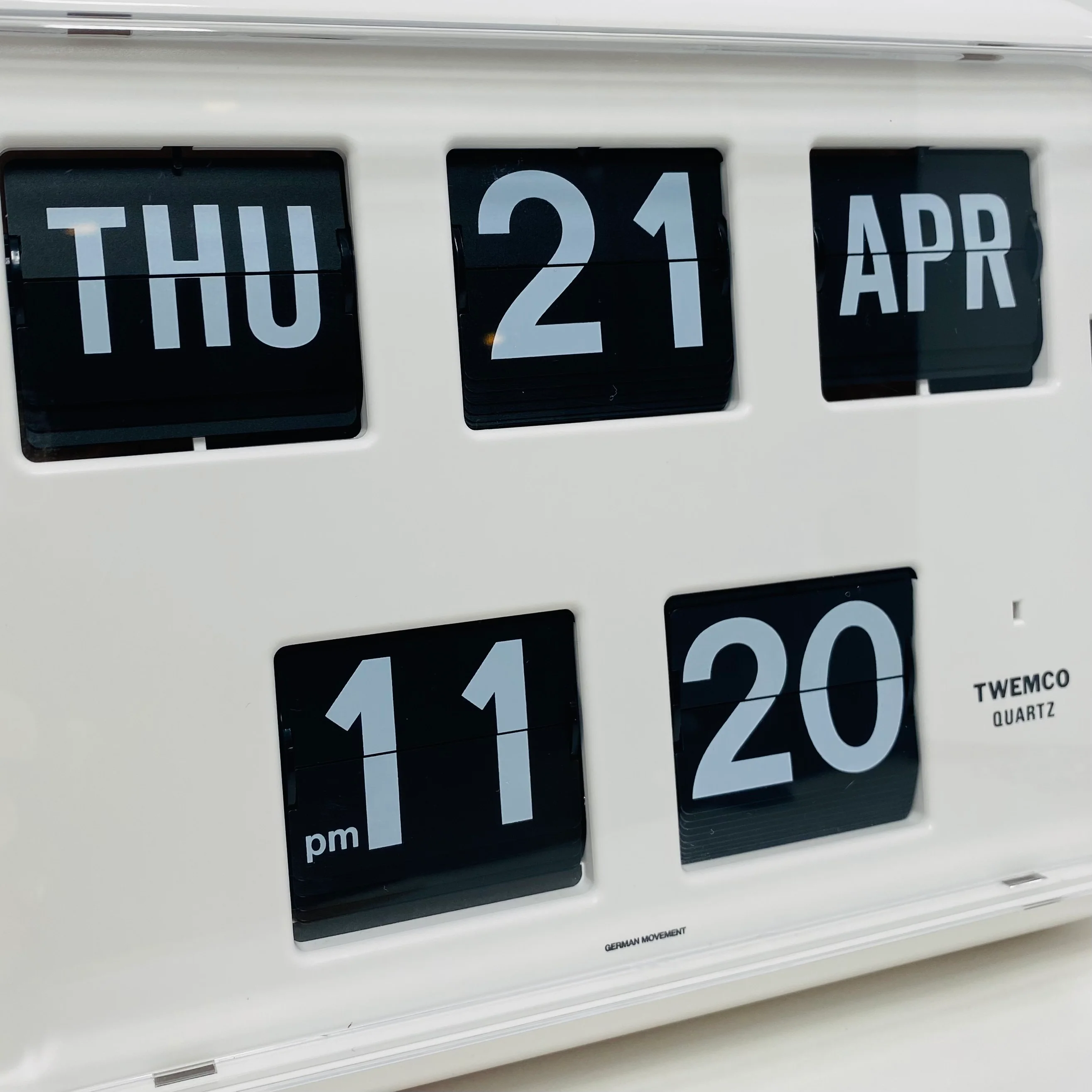 TWEMCO Calendar Flip Wall Clock QD-35 White - Image 3