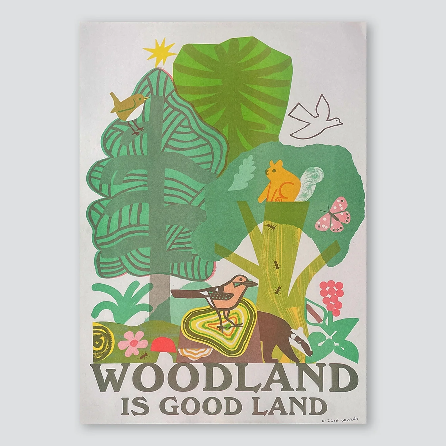 Woodland is Good Land A3 Print - Lizzie Lomax